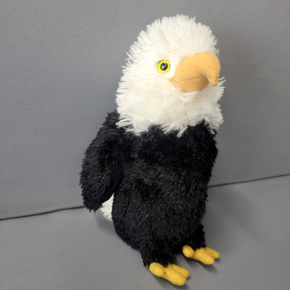 Aurora Bald Eagle Plush Stuffed Animal 8" Realistic Bird Soft Toy - Picture 4 of 14